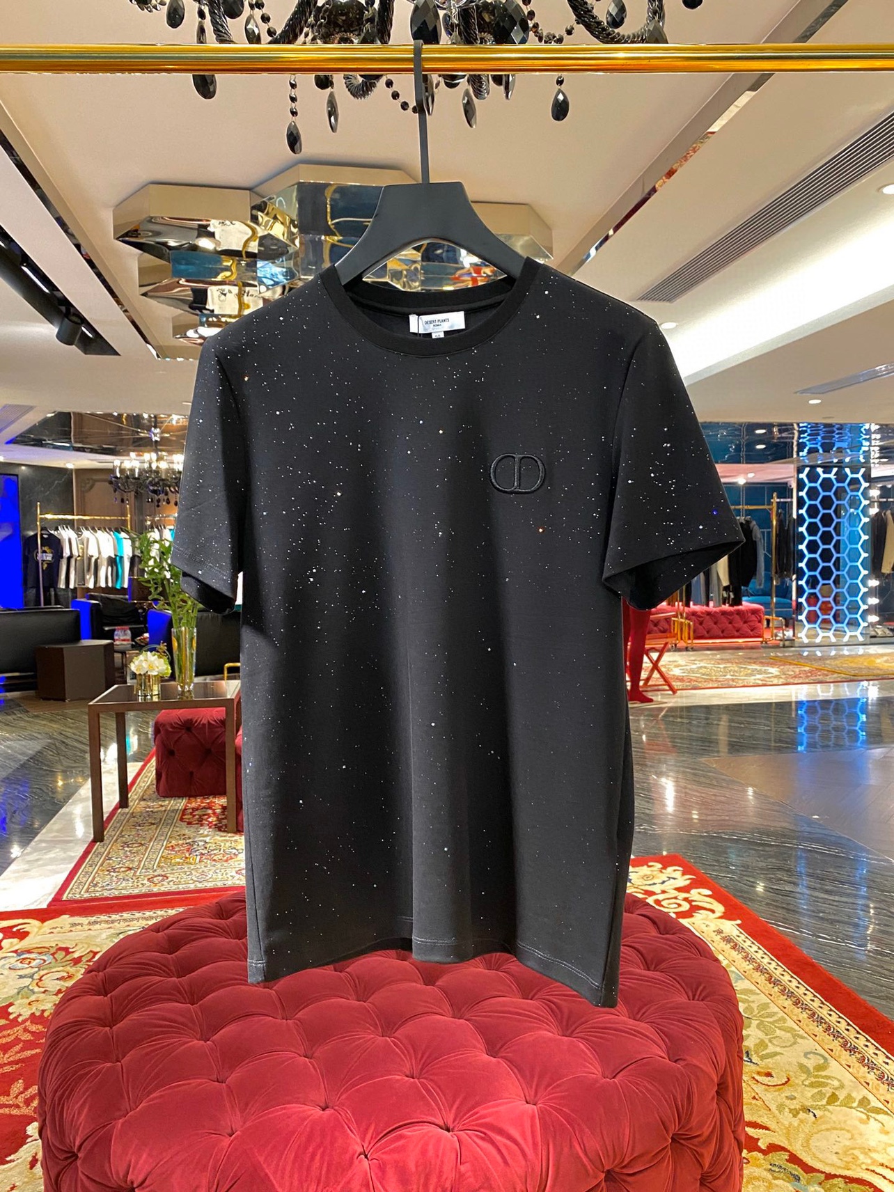 秋冬季纯棉加厚短袖T恤男宽松圆领休闲百搭半袖体恤 满天星打底衫