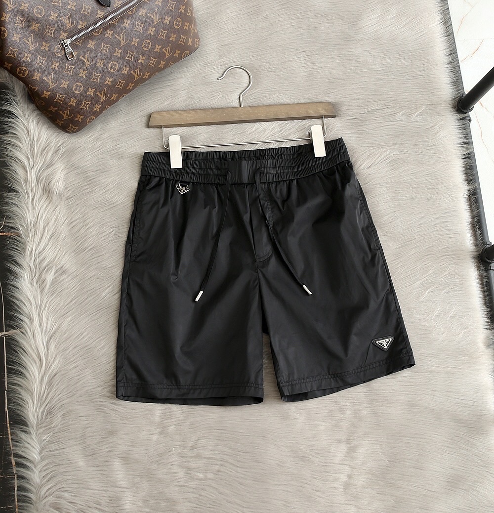 短裤男士夏季薄款冰丝速干黑色五分裤休闲潮流外穿宽松运动沙滩裤