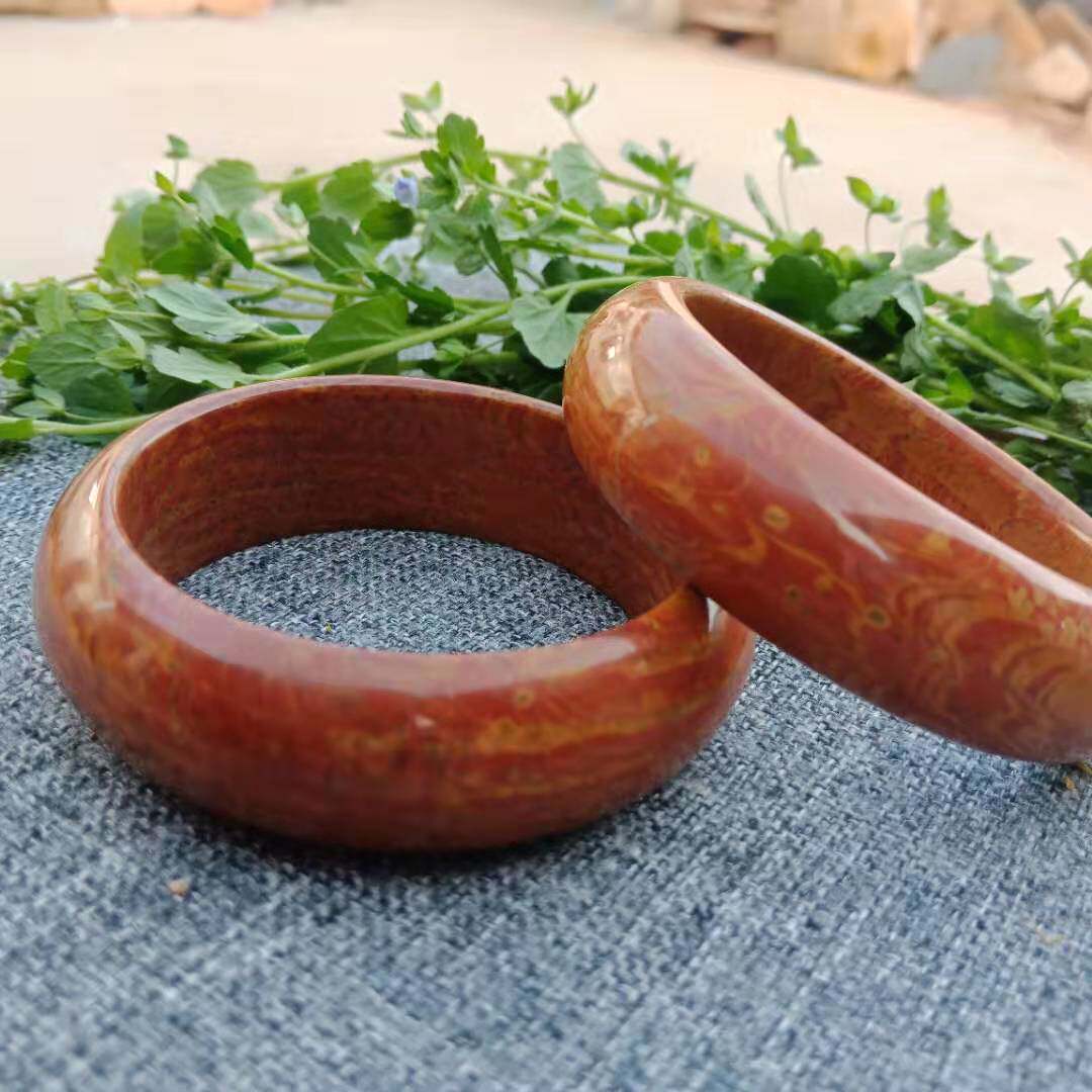 手镯泗水砭石泗滨浮石红黄相间红砭石手链手排项链手镯