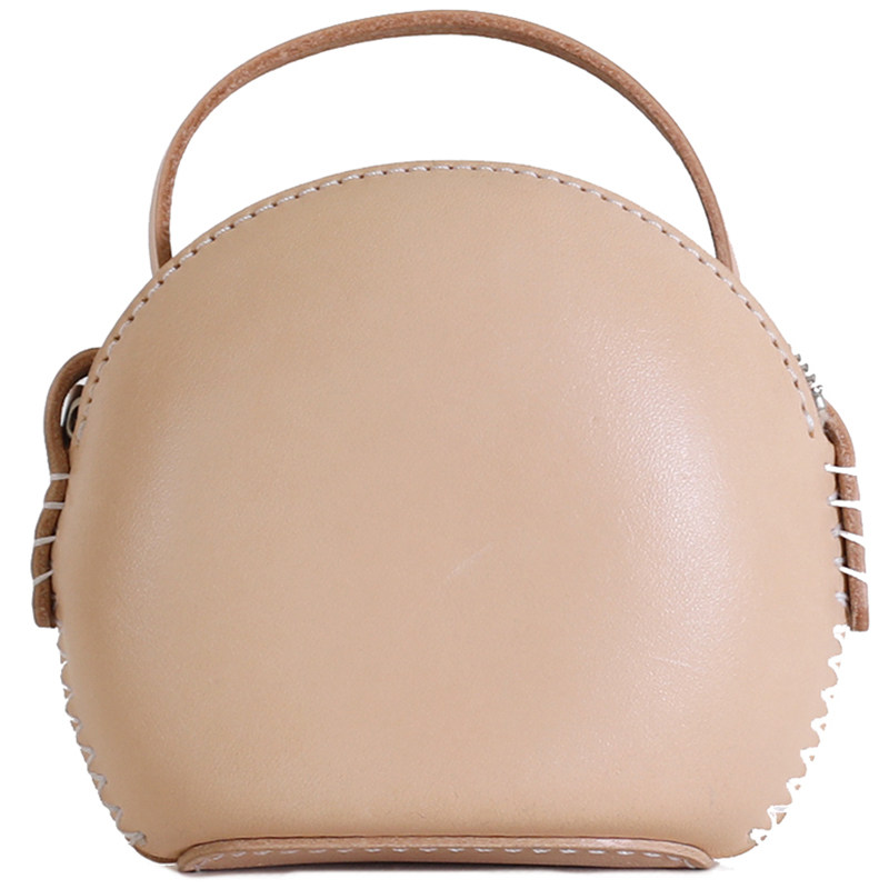 joydivision 塑形工艺 真皮植鞣手工半圆包 单肩斜跨女士小包包