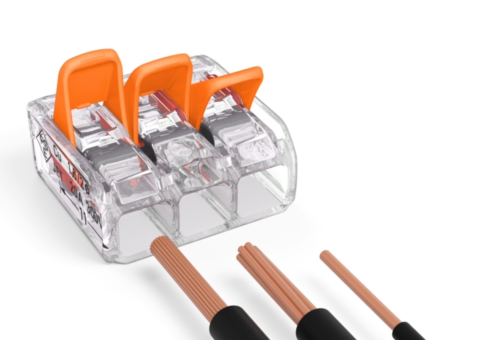 德国wago221-413快速接线端子五孔电线接头导线连接器线器接线端子