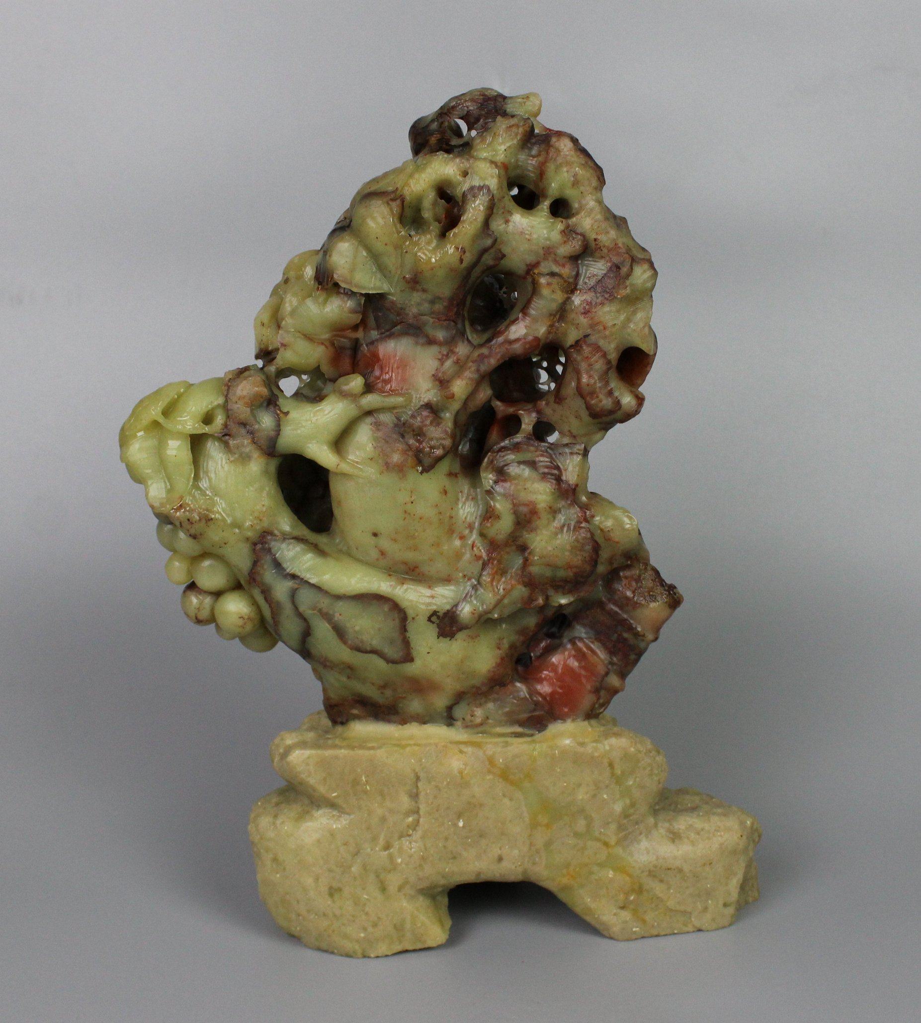 葡萄青田石雕摆件硕果累实彩冻纯正手工艺馈赠礼品石雕