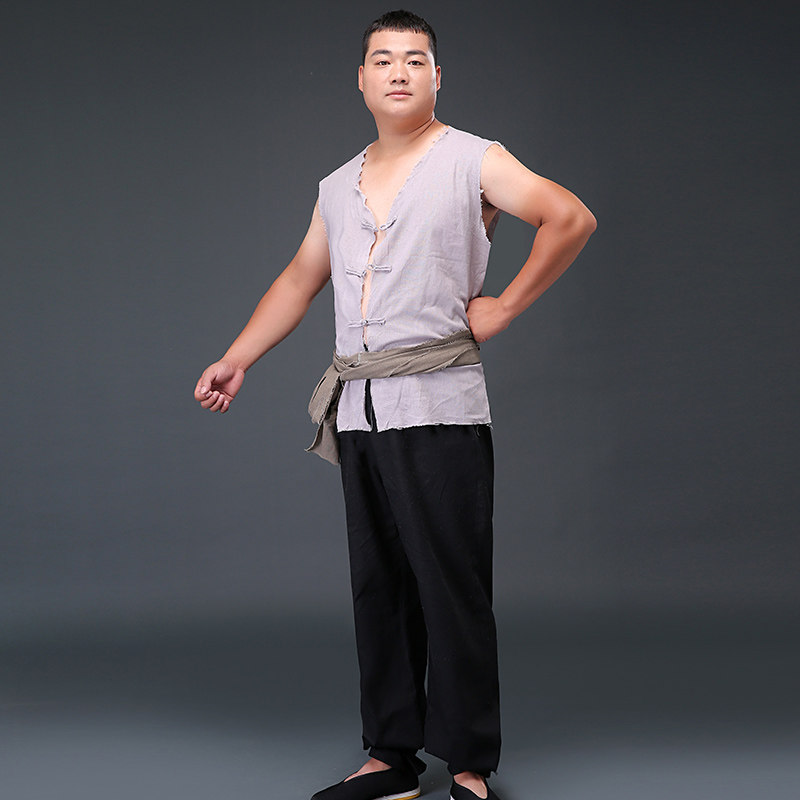 民国上海滩棉麻古装武打黄包车车夫服男打手服剧组舞台群演演出服