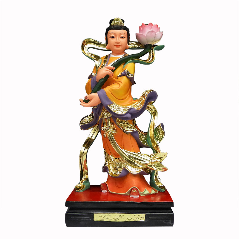 神像仙姑16寸供奉莲花仙子八仙过海彩绘树脂摆件摆件