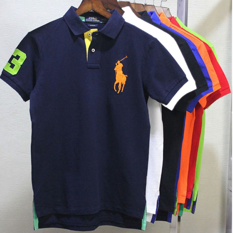 马标拉夫劳伦保罗男商务短袖POLO衫休闲纯棉针织修身翻领T恤 夏季