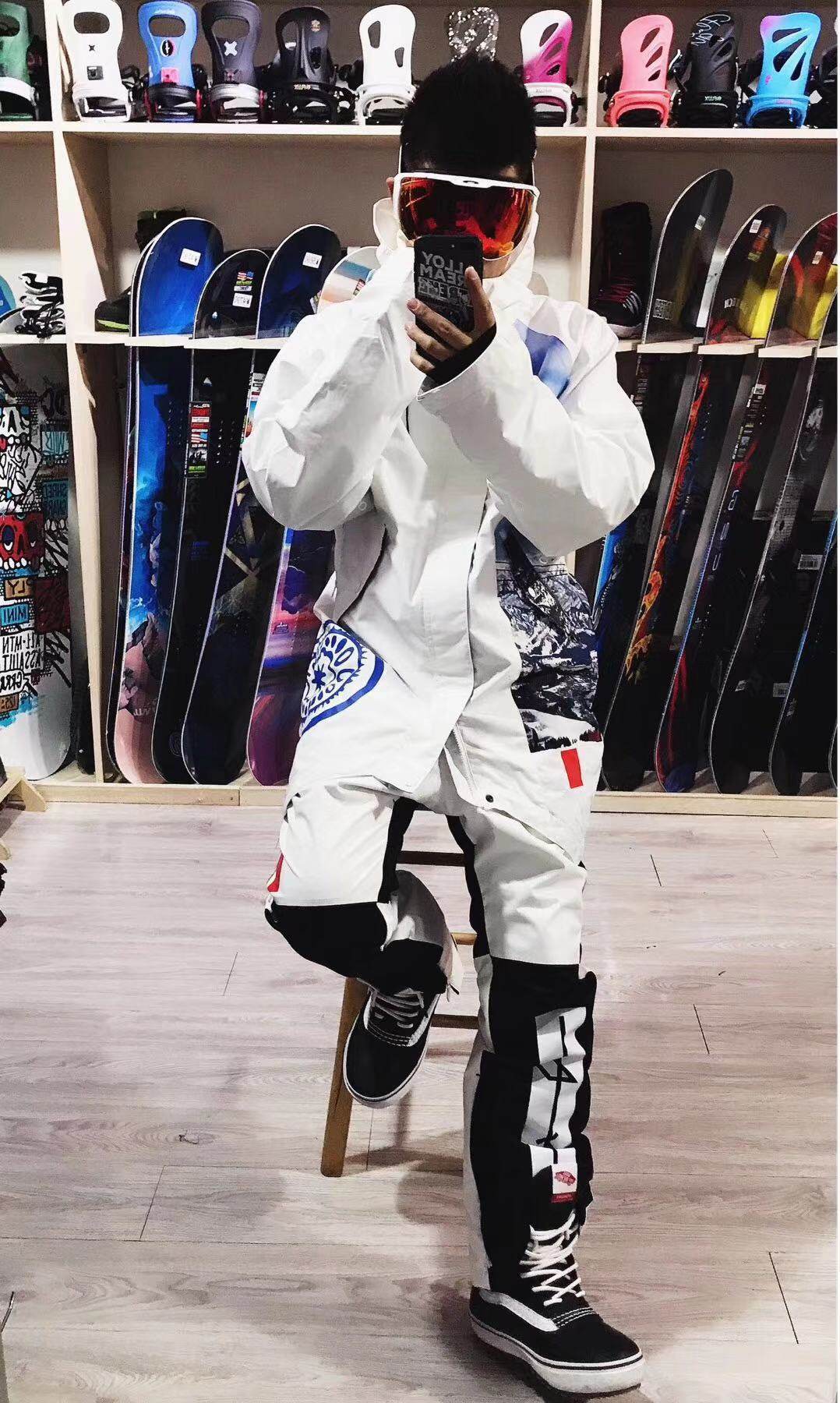 marqleen男女女同防风防水单双板时尚潮流滑雪服雪裤套装滑雪衣