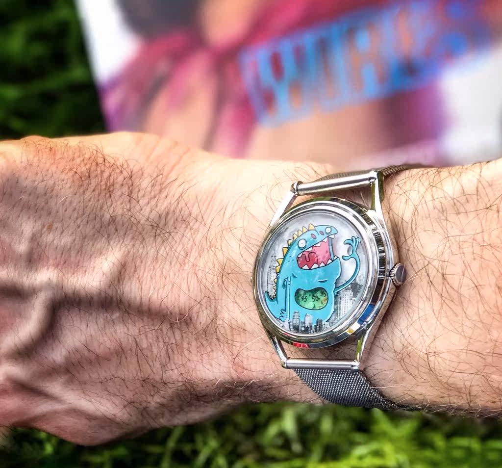 代购正品mrjoneswatches蓝色怪兽巨人创意自动自动机欧美腕表