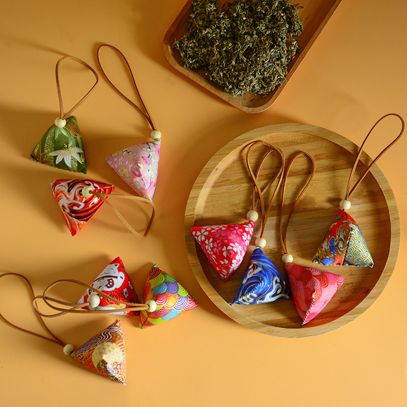 端午节香包香囊随身艾草驱蚊装饰挂件礼品礼盒挂饰三角粽子小香包