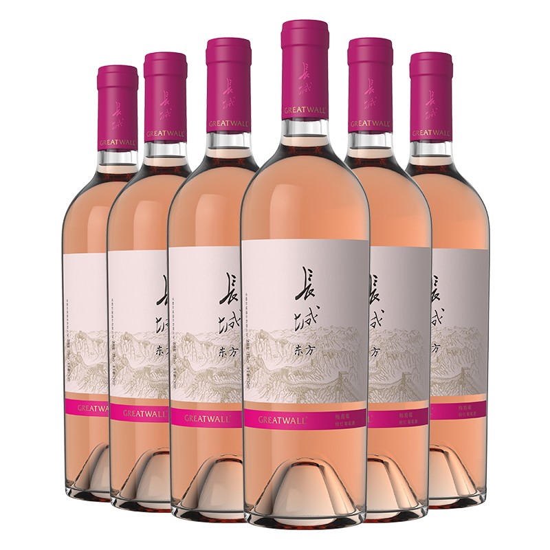 长城葡萄酒中粮东方750ml6瓶整箱梅鹿桃红国产桃红静态葡萄酒
