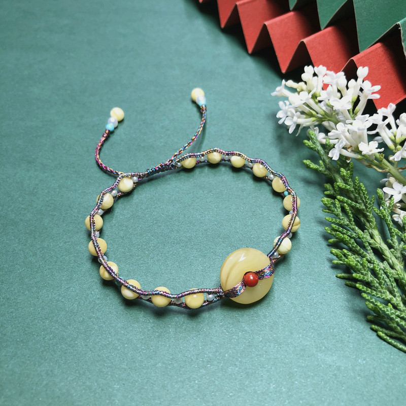 北辰手牌设计手串绳艺手链圆珠珠宝扣手平安扣手饰