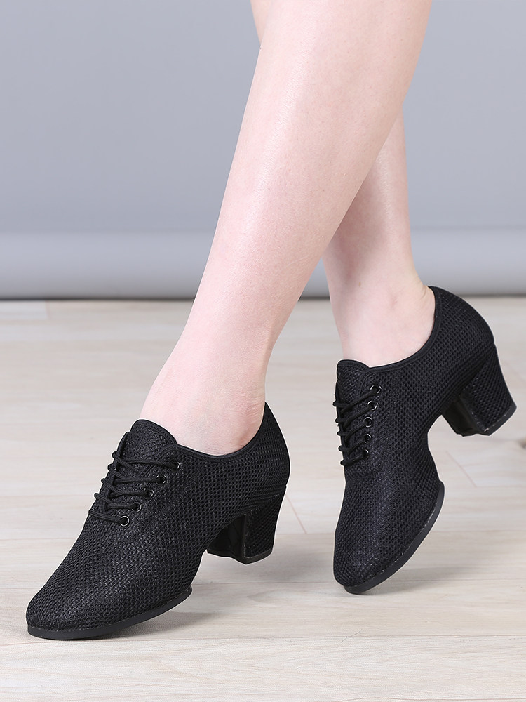 舞鞋梧彤拉丁拉丁舞女士舞蹈鞋软底跳舞成人中跟拉丁舞鞋