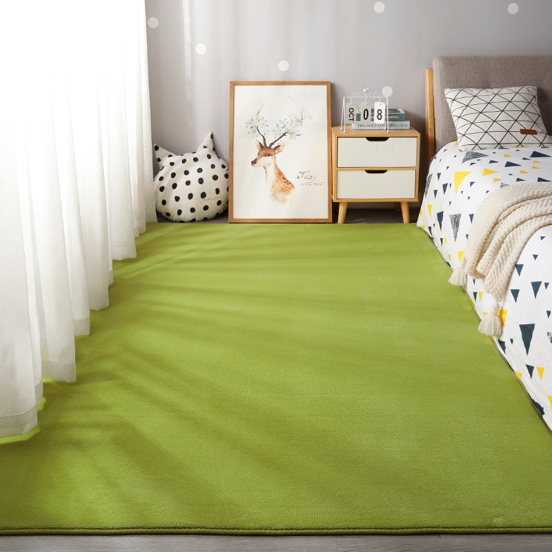 短毛地毯儿童卧室床边家用垫子少女房间全铺地毯