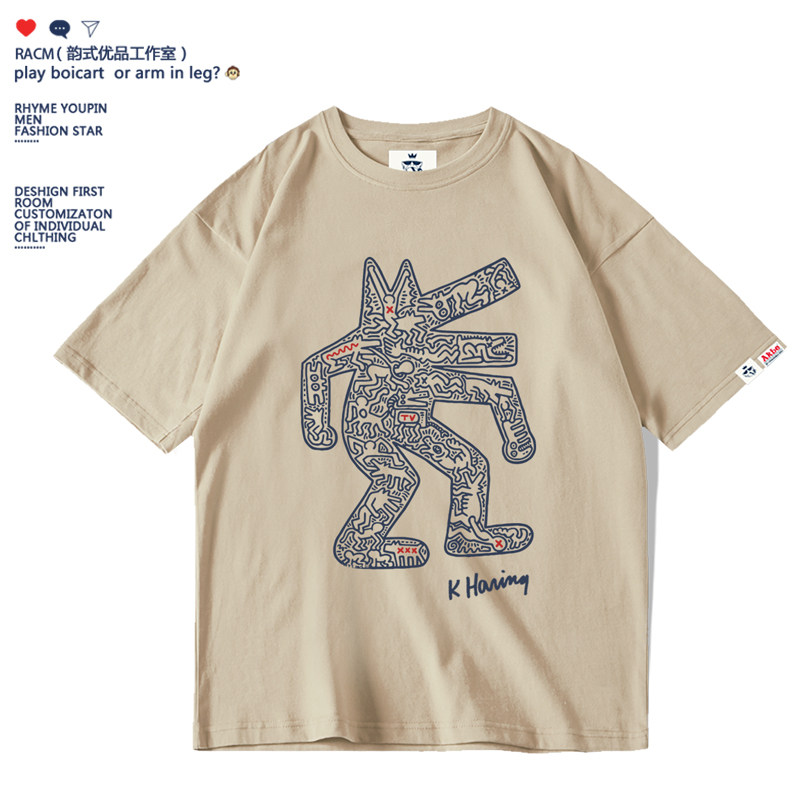 keithharing凯斯哈林短袖男美国街头涂鸦艺术t恤男女情侣春夏款