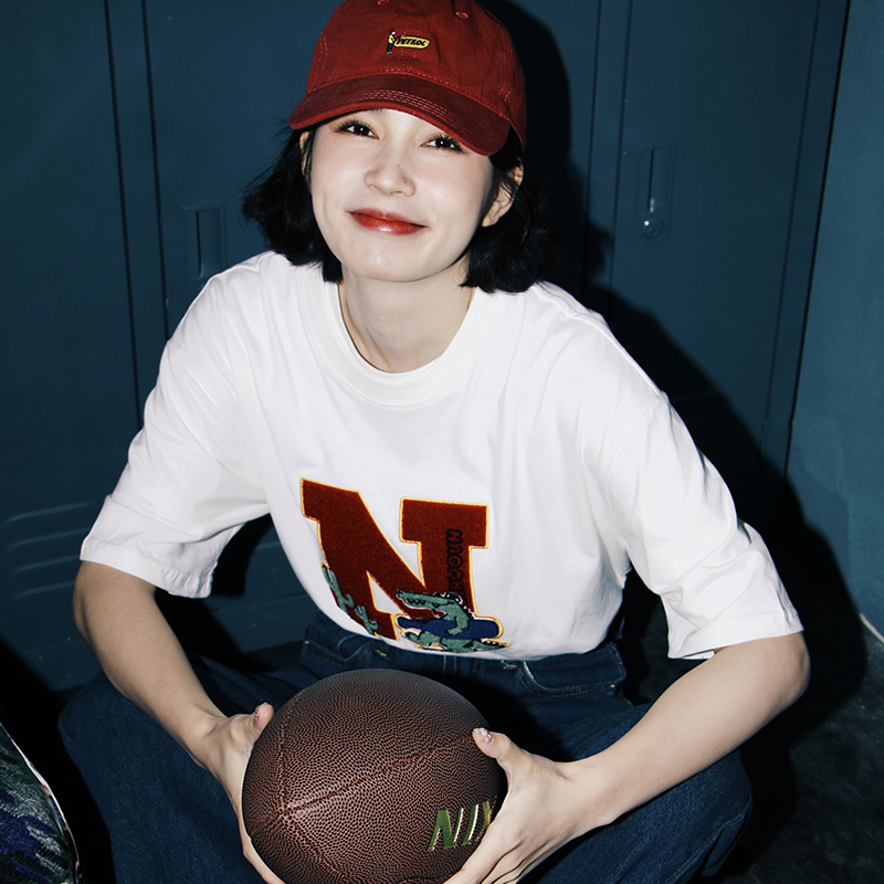 驸马FUMA  日系复古恐龙春夏短袖T恤男女2022春夏情侣款半袖上衣