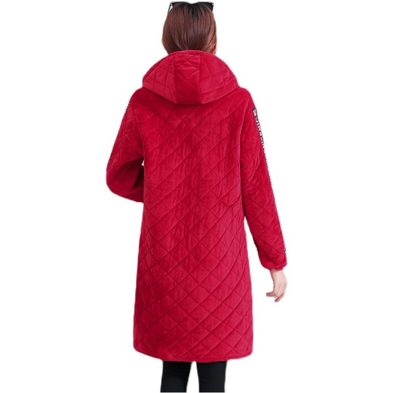 冬季2023新款长款罩衣加绒加厚工作服厨房外罩围裙