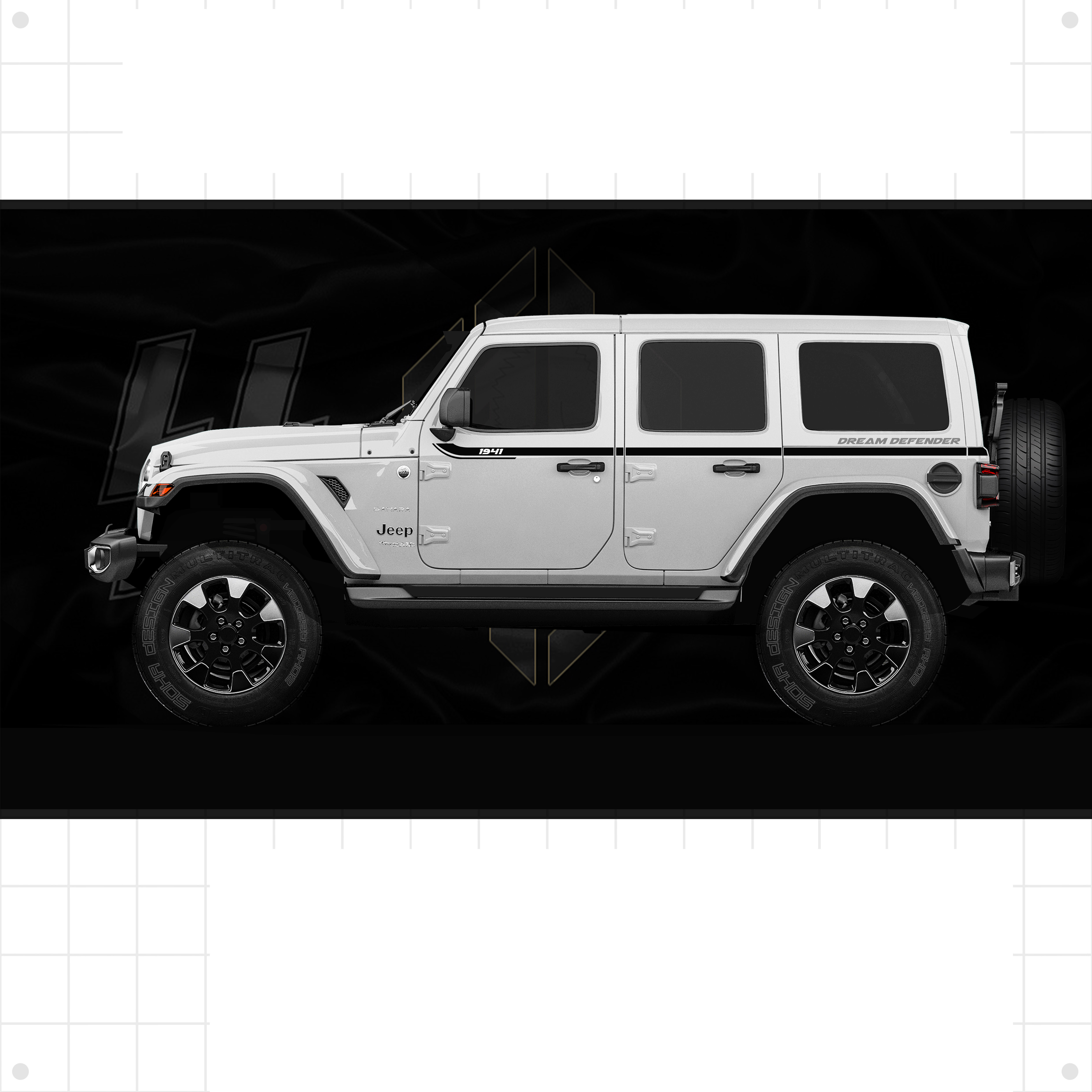 越野个性汽车装饰车身越野车jeep牧马人拉花车体汽车装饰贴