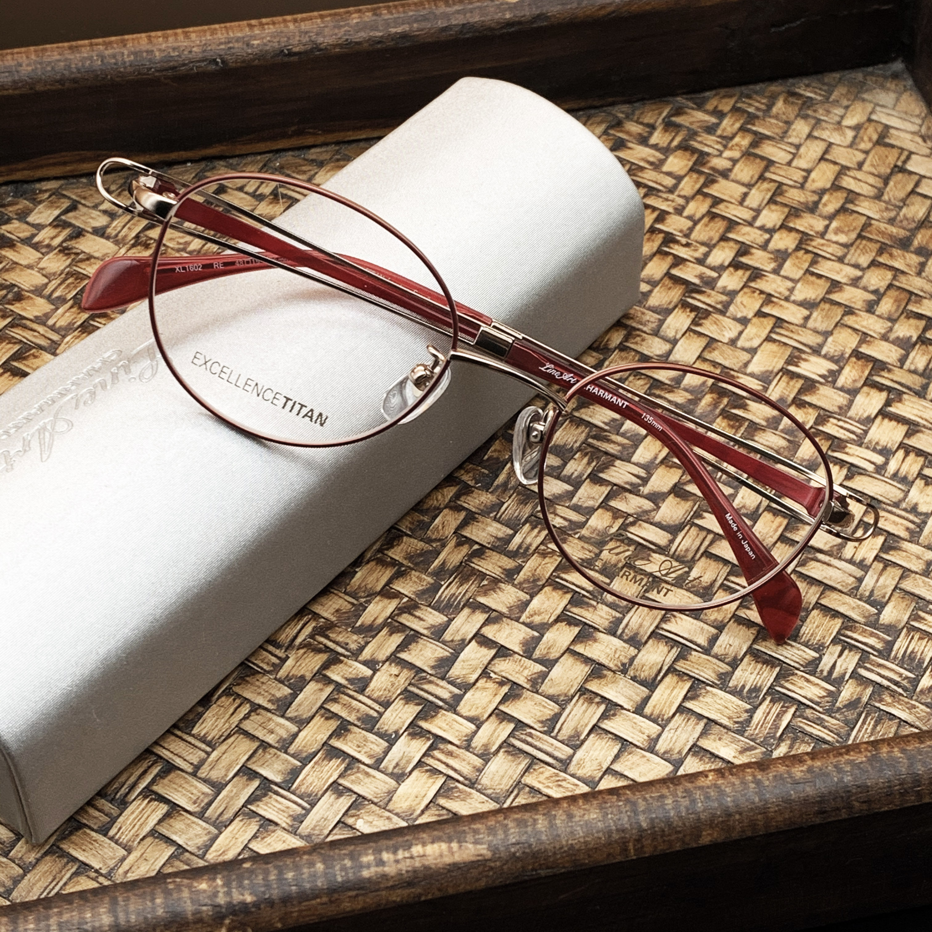 charmant夏蒙线钛xl1602纯钛女款全框超轻商务日本眼镜架