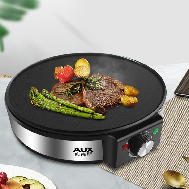 奥克斯煎饼机家用小型杂粮煎饼果子机烙烤不粘烤盘电饼铛