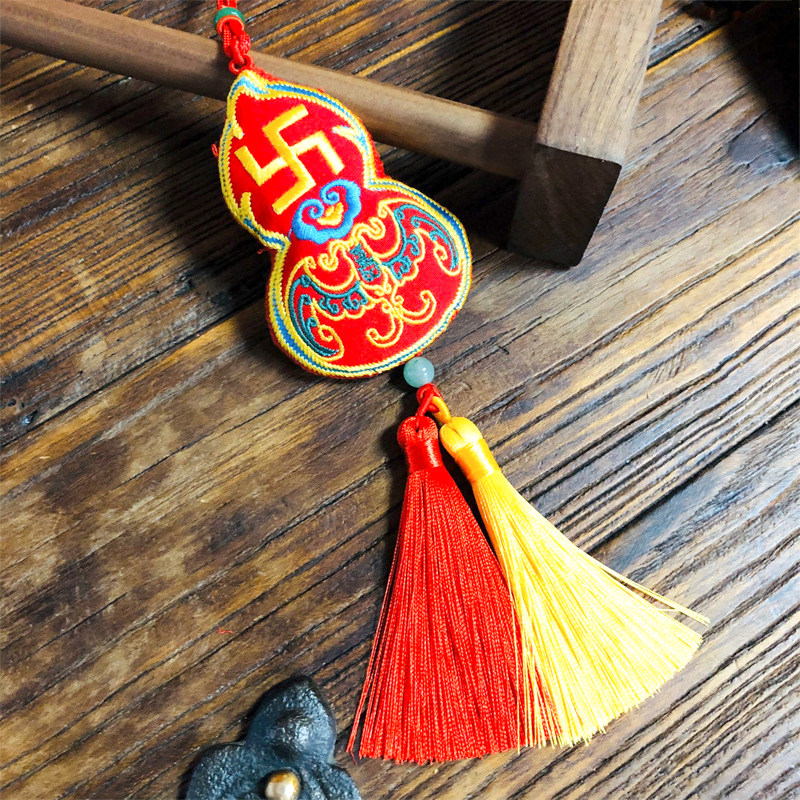 壮族三月三吉祥挂件刺绣葫芦香包福袋香料半成品壮绣