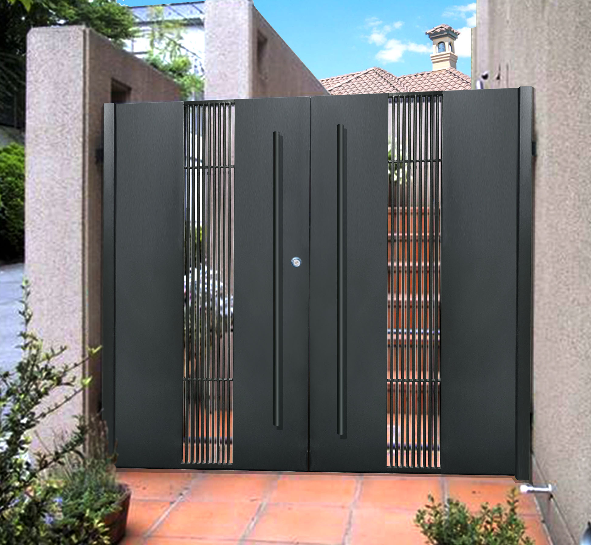 别墅门庭庭院铁艺大门欧式简约单开双乡村花园庭院门