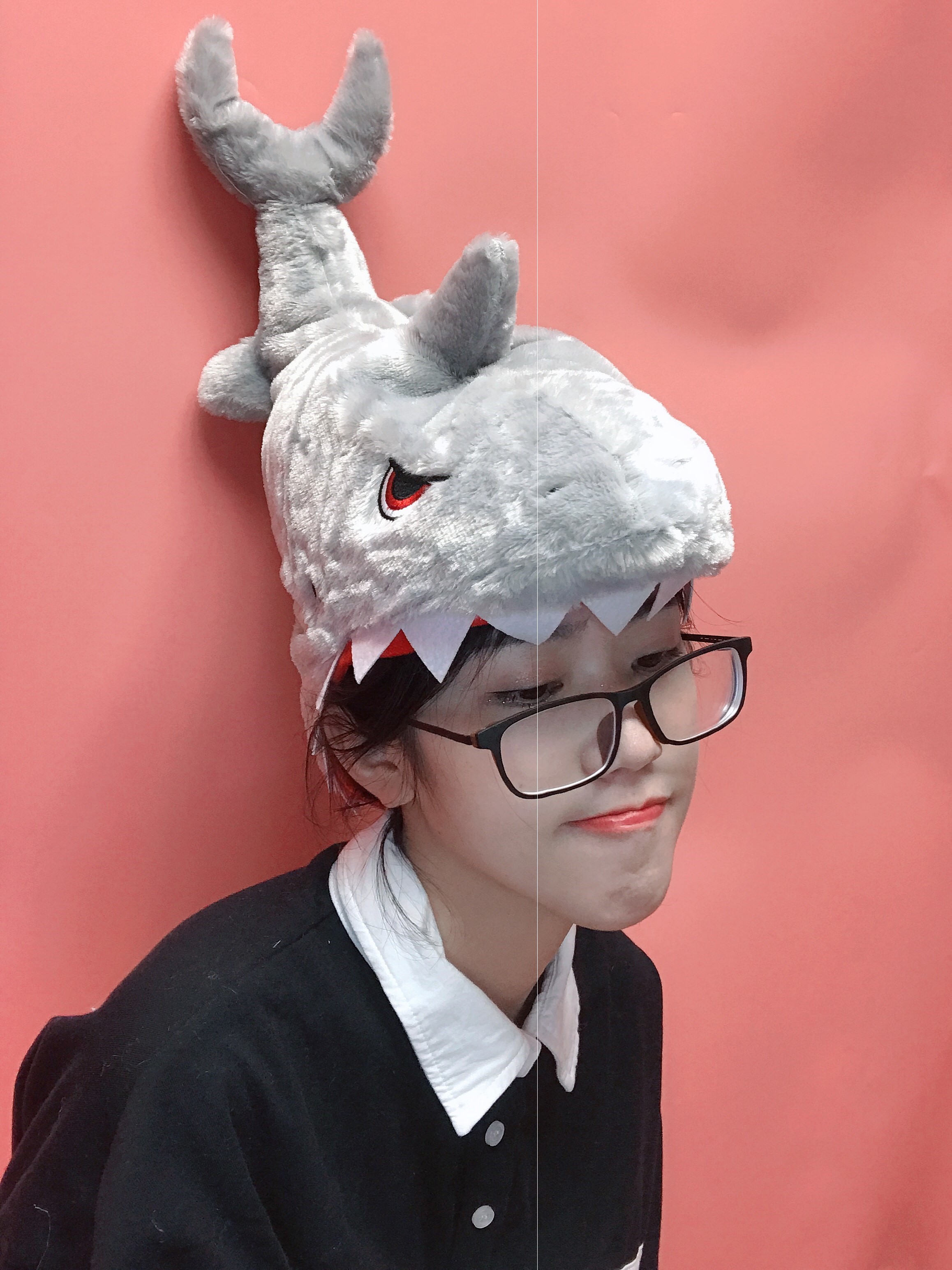 抖音鱼头头套可爱爱搞包头帽人网红沙雕帽子帽子