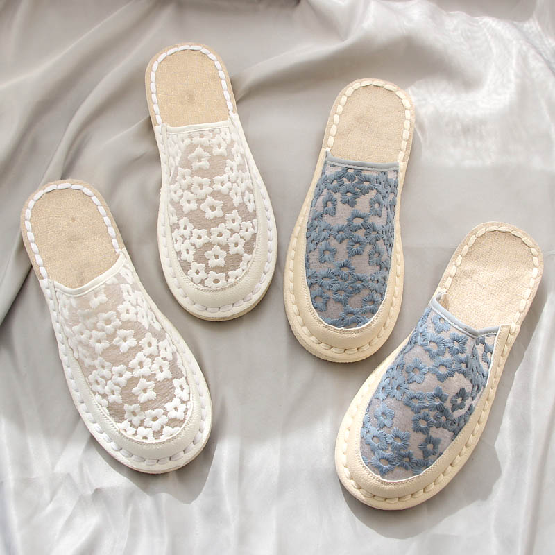 包头拖鞋女夏季新款仙女风平底凉鞋拖鞋蕾丝百搭夏季女鞋外穿凉拖
