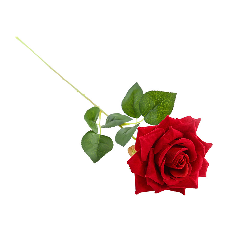 仿真玫瑰花束室内绢花假花塑料花客厅装饰花单支摆件插花花艺摆设