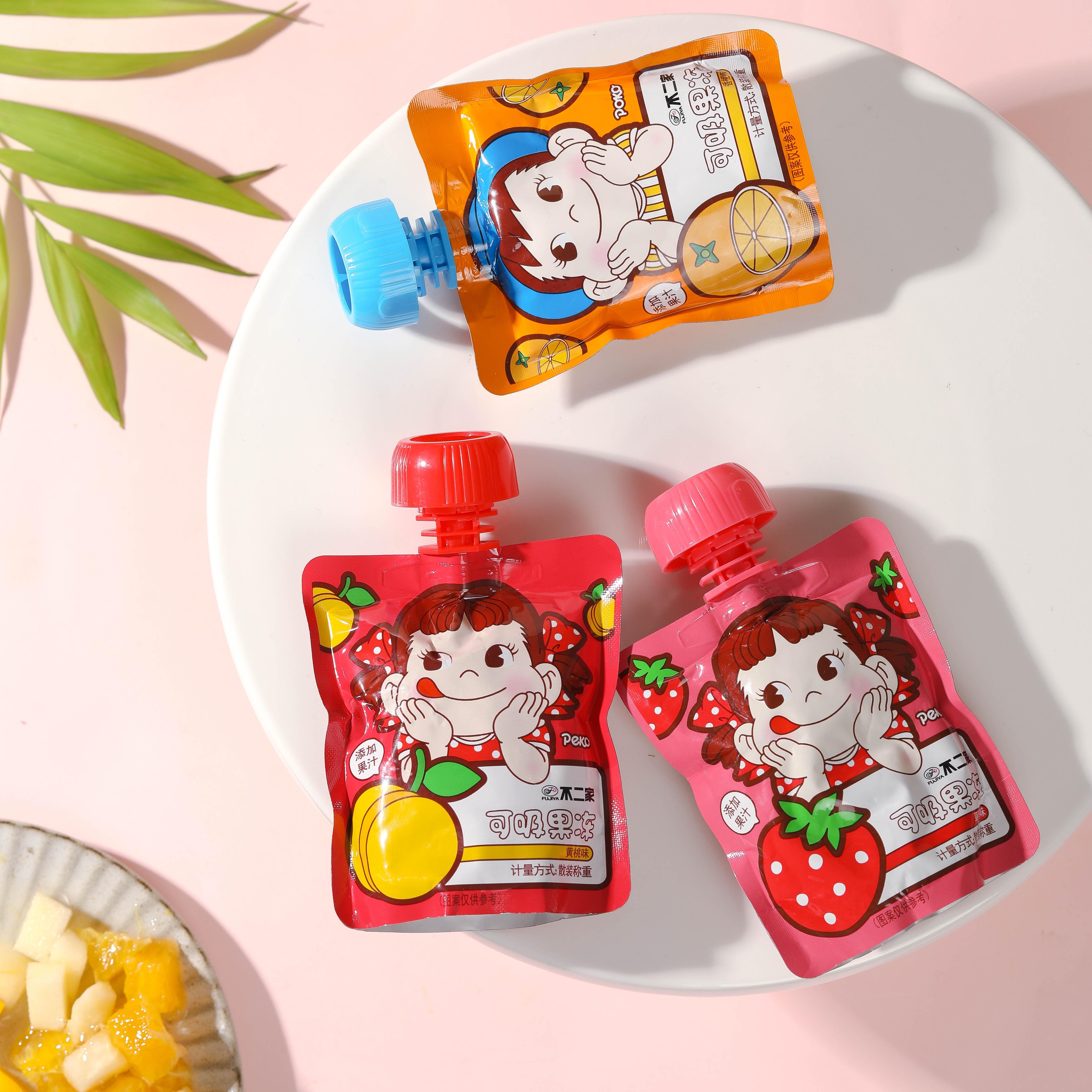 不二家吸吸果冻吸吸果肉代餐低脂零食袋装休闲儿童果冻