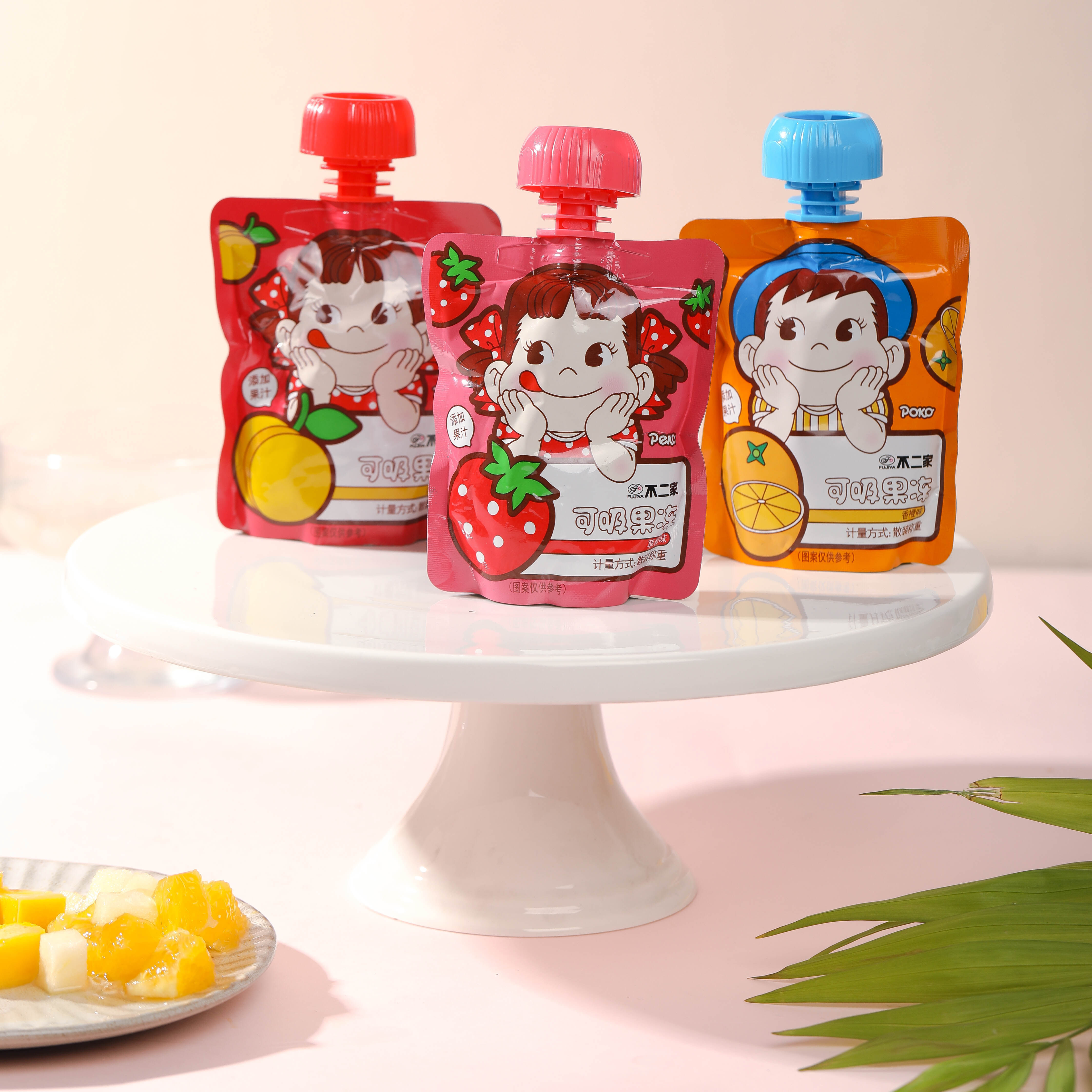 不二家吸吸果冻吸吸果肉代餐低脂零食袋装休闲儿童果冻