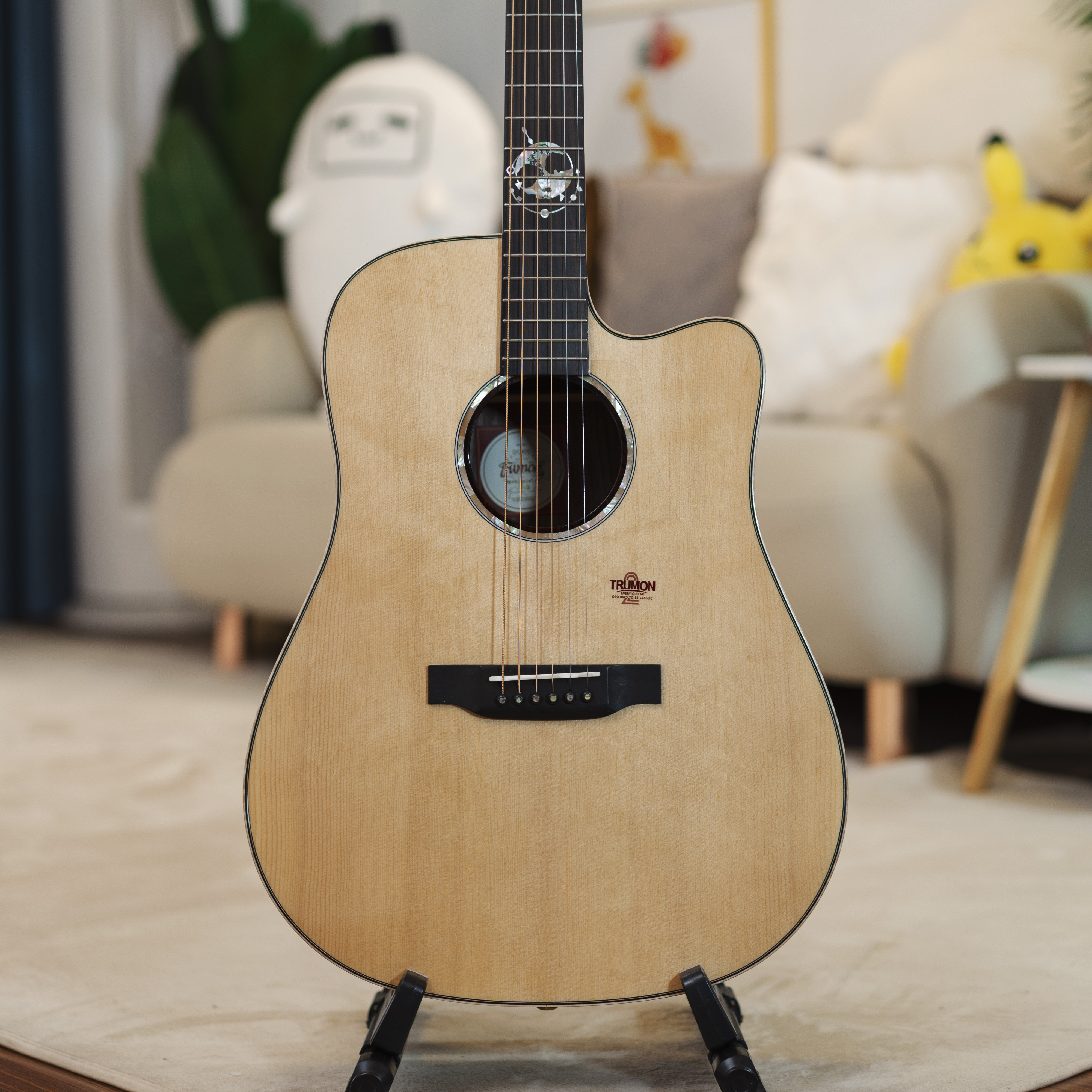 吉他山山楚门tf35面单4136寸民谣单板初学者电箱吉他民谣吉他