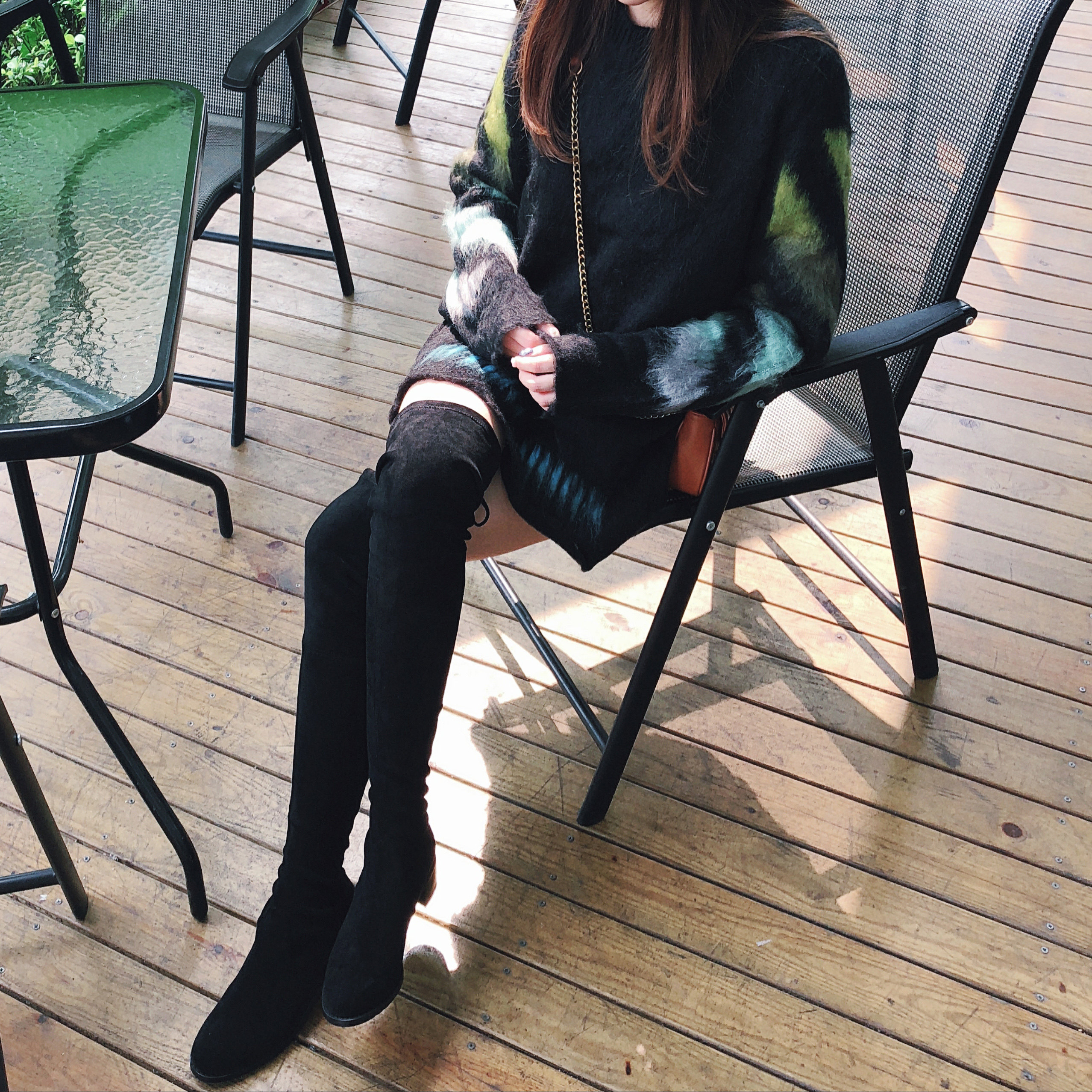 秋冬过膝长靴女2018新款高跟长筒靴女瘦腿弹力靴高筒女靴瘦瘦靴子