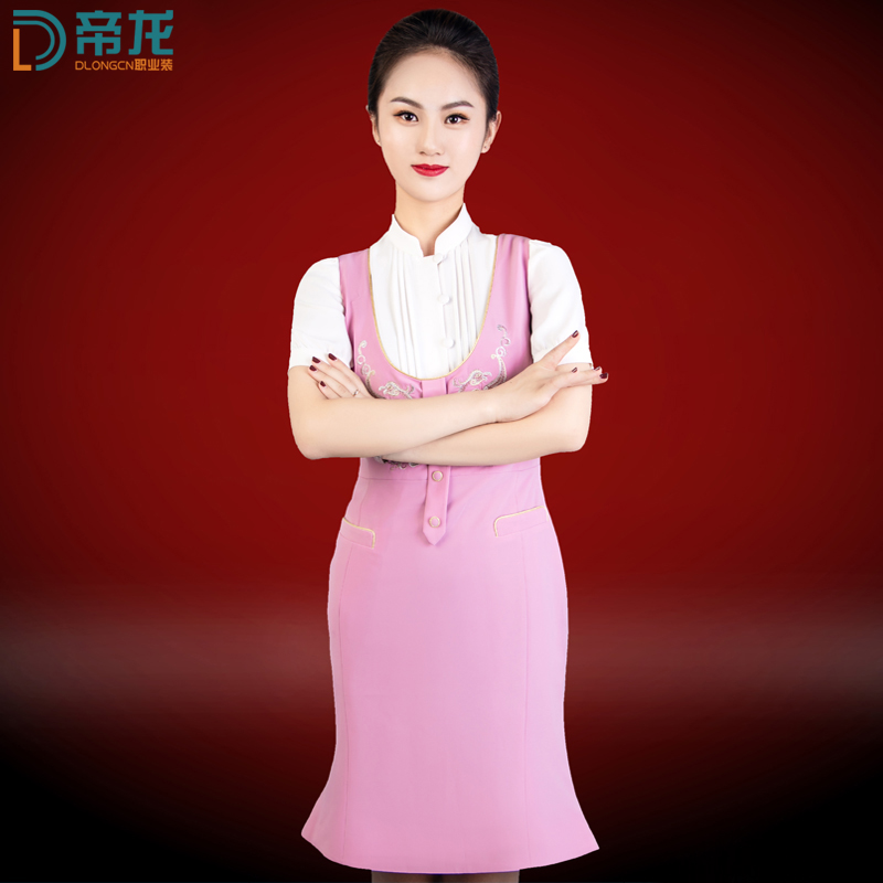 吉祥航空制服职业套装空姐空乘粉色美容院导购前台职业女裙套装