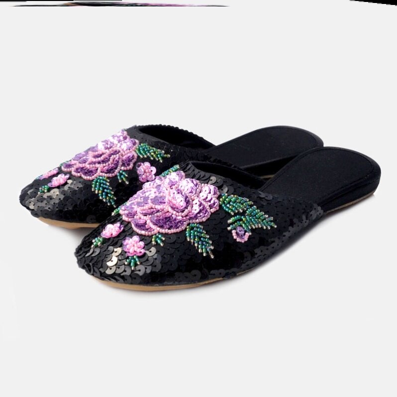 马来西亚珠娘惹鞋绣鞋小娘惹珠拖鞋新加坡包头拖