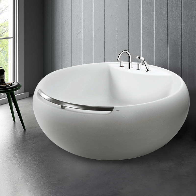 toto晶雅浴缸圆形独立一体式16米家用日式深泡普通浴缸