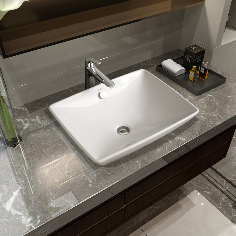 toto台上洗手盆陶瓷方形艺术桌上家用卫生间洗脸盆台上盆