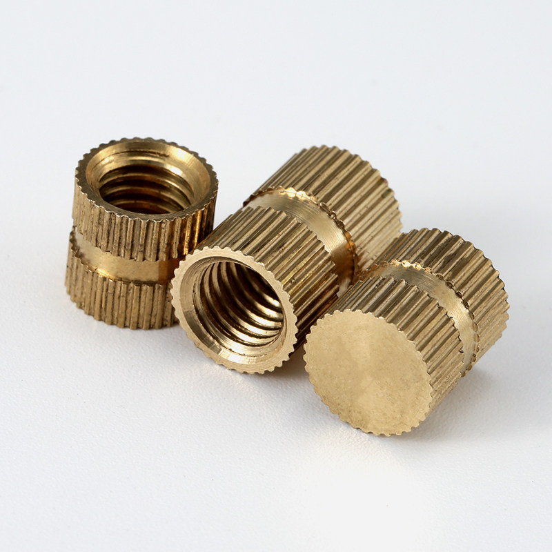 铜花母滚花铜螺母镶嵌件铜注塑螺帽通孔m16m25m3m4m5m6m8m10螺母