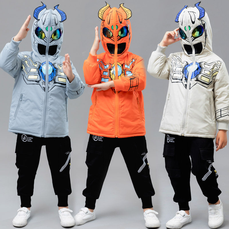 儿童装奥特曼棉服外套男童赛罗蜘蛛侠冬季棉袄男孩保暖冬装厚大衣