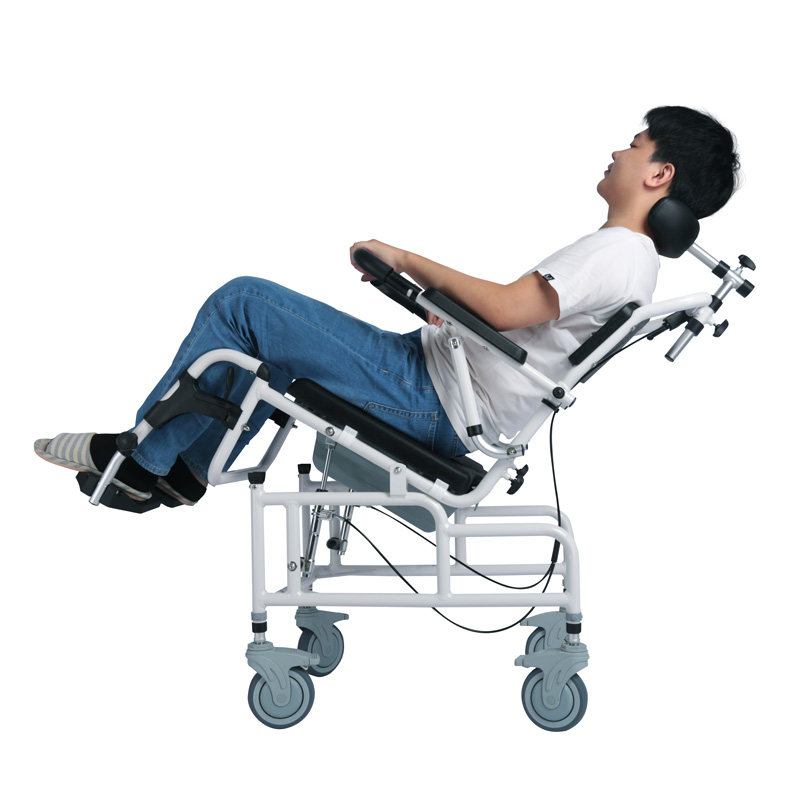 轮椅老人手推代步坐厕雅德带轮坐便椅可洗澡便厕用具