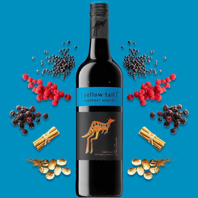 黄尾袋鼠加本力梅洛红葡萄酒6支