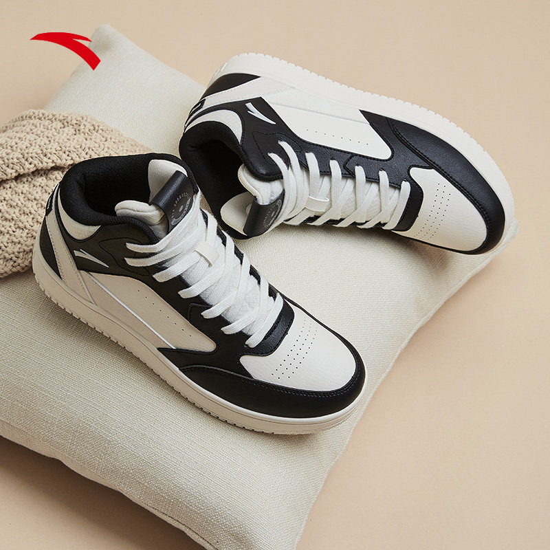 安踏厚底高帮板男女2022冬季新款情侣休闲鞋棉鞋板鞋