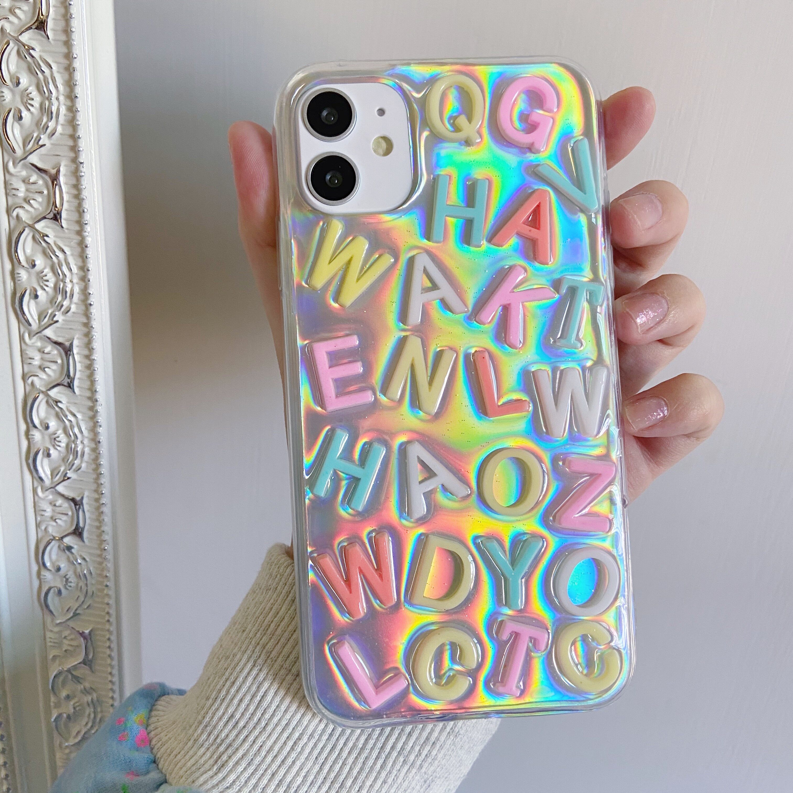 红米镭射字母适用k40手机机壳k30s软壳k20pro手机保护套