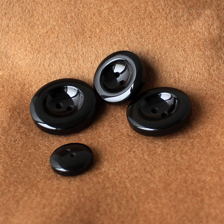 羊绒呢包邮黑色高档亮光圆形大扣子大衣钮扣纽扣男女毛衣风衣开衫