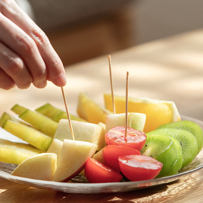 牙签懒角落家用单头盒装天然长牙一次性水果剔牙牙签