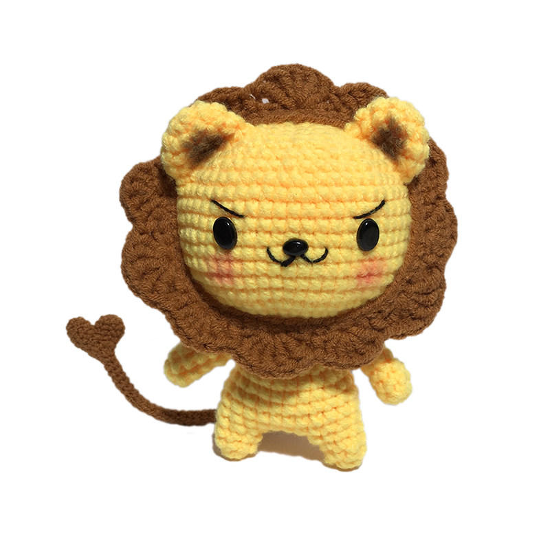 钩引你手手工成品原创小狮子毛线玩偶狮子座钥匙扣创意玩偶