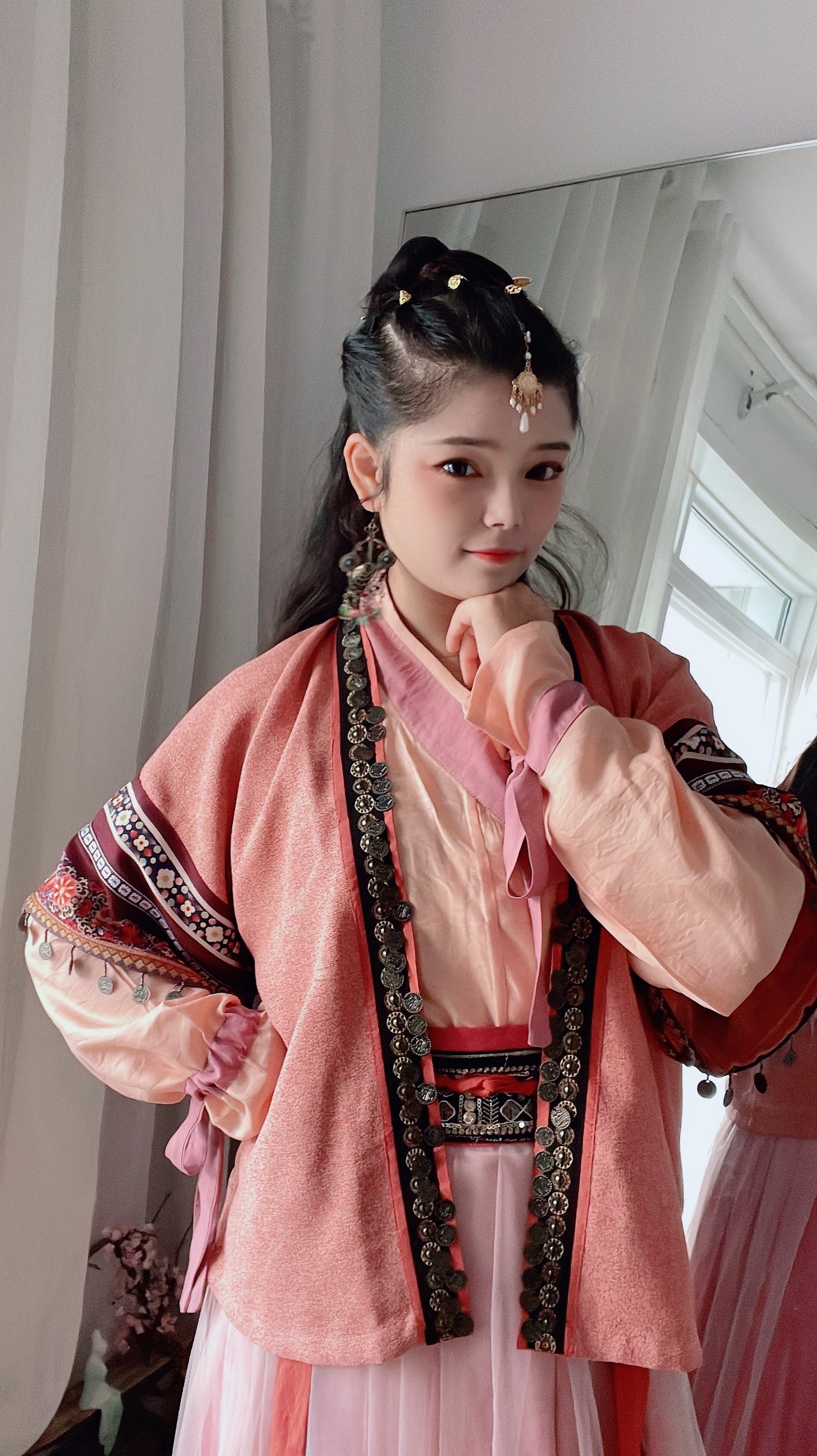 汉服女款念奴宋制半袖褶苗疆女子少女民族风春夏汉服