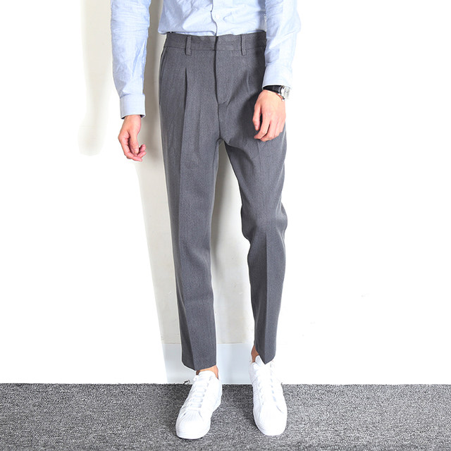 Fall men's casual pants pantyhose male loose leisure suit pants male Japanese sense of falling nine points trousers straight male Fall men's casual pants pantyhose male loose leisure suit pants male Japanese sense of falling nine points trousers straight male