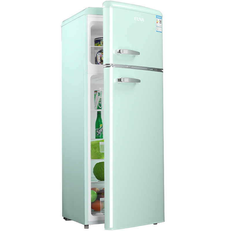 panda/熊猫 bcd-132小型冰箱家用冷藏冷冻彩色电冰箱双门家用复古