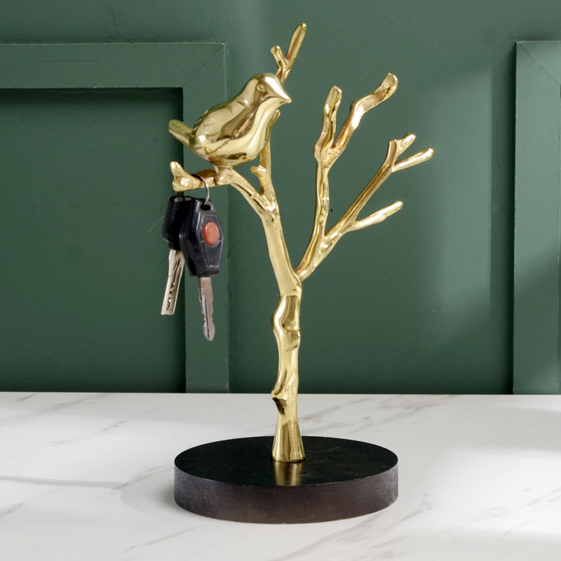 纯铜玄关钥匙收纳摆件入户进门门口鞋柜现代摆件