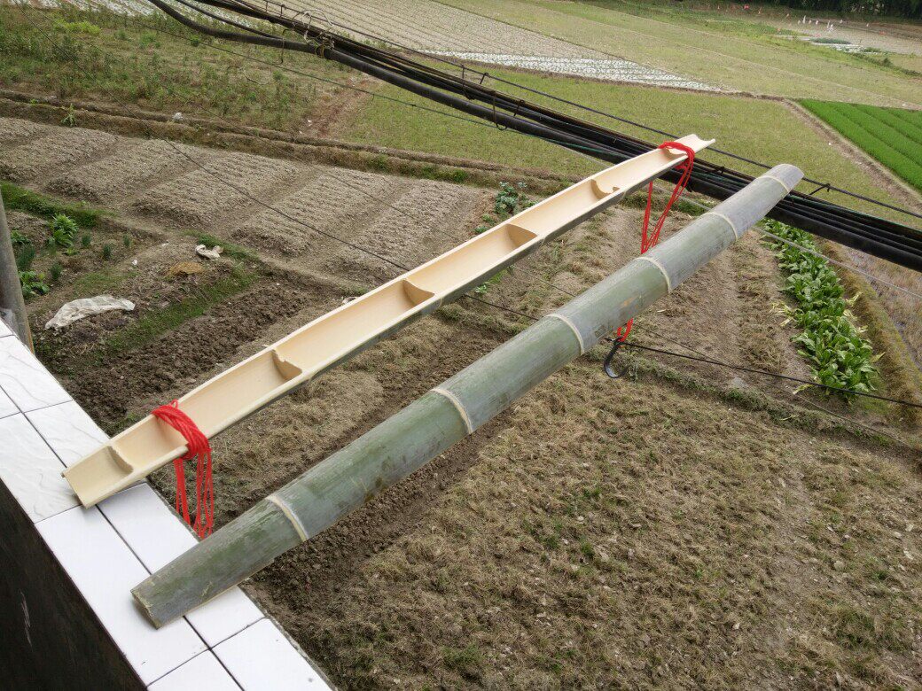 扁担竹加绳子铁钩家用挑水道具园林竹木舞蹈竹编