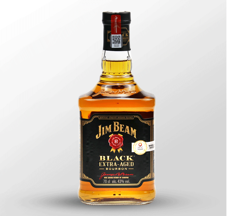 jimbeam金宾黑牌波本威士忌占边黑麦肯塔基黑标美国威士忌